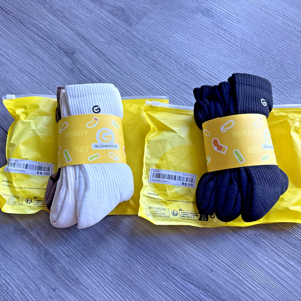 4 for $20 Lot Of 2 Glowmode 3 Pack Socks, One Size, Black And Brown
